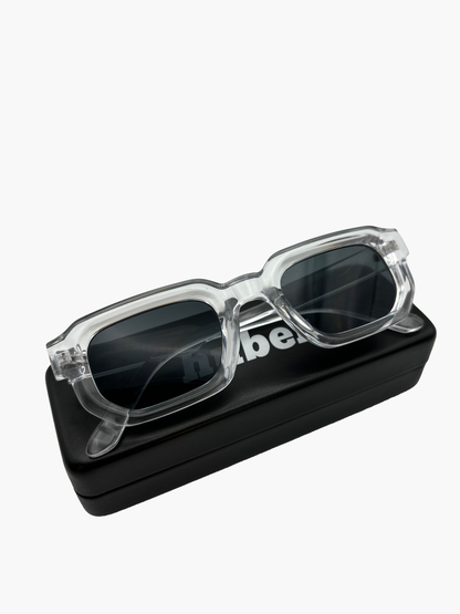 Transparente Maya Sonnenbrille mit Brillenetui